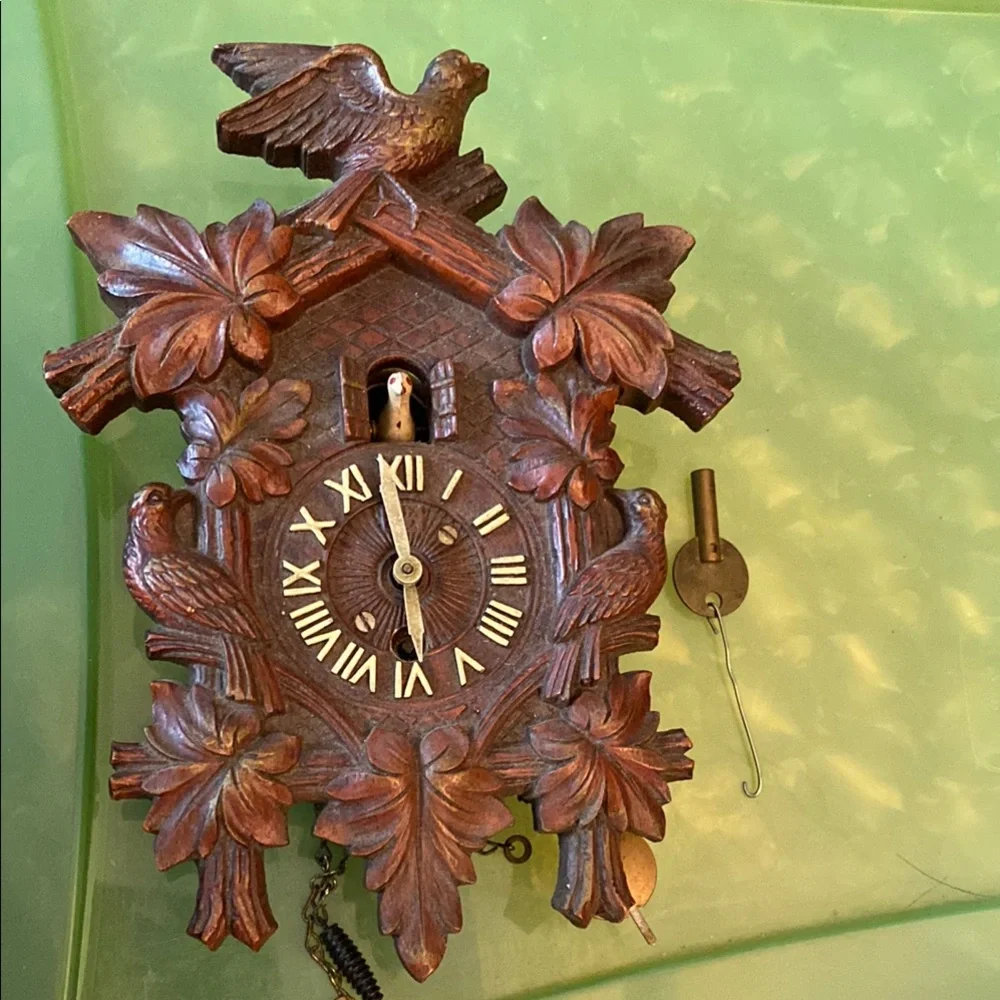 Rustic Brown Cuckoo Clock by Lux Co